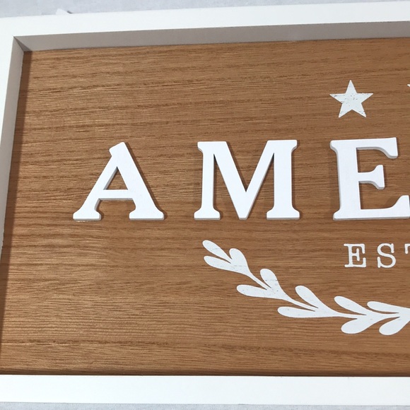 SIGN-America Est. 1776/Show Your Patriotism/Size 7-7/8”x 18-1/2”x 1-1/4”D approx - Picture 3 of 8